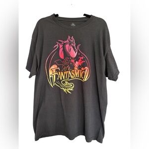 Disney Fantasmic Dragon Black Cotton T-Shirt Size XL